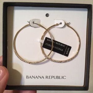 Banana Republic Cubic Zirconia Hoop Earrings